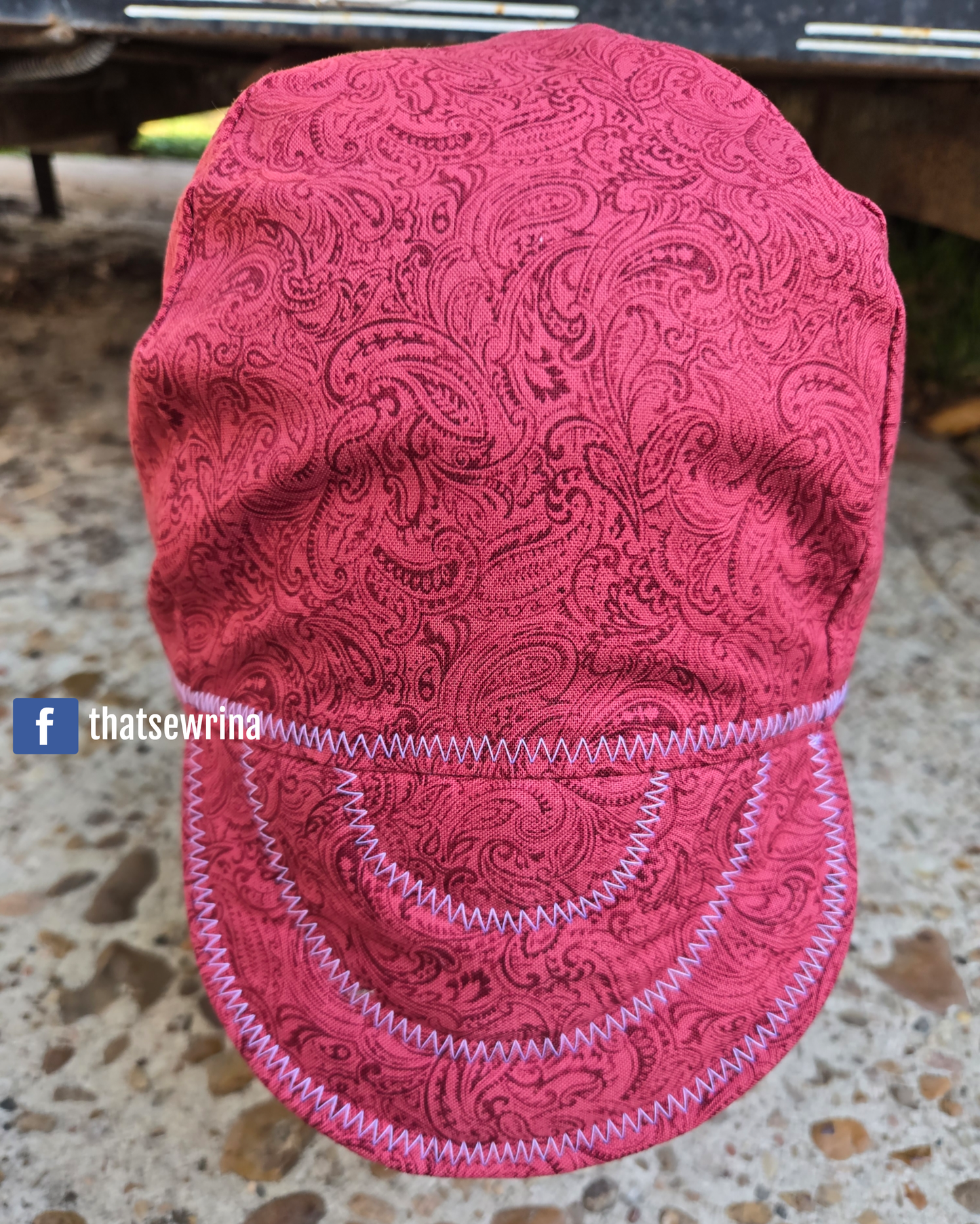 Welding Cap Red Paisley