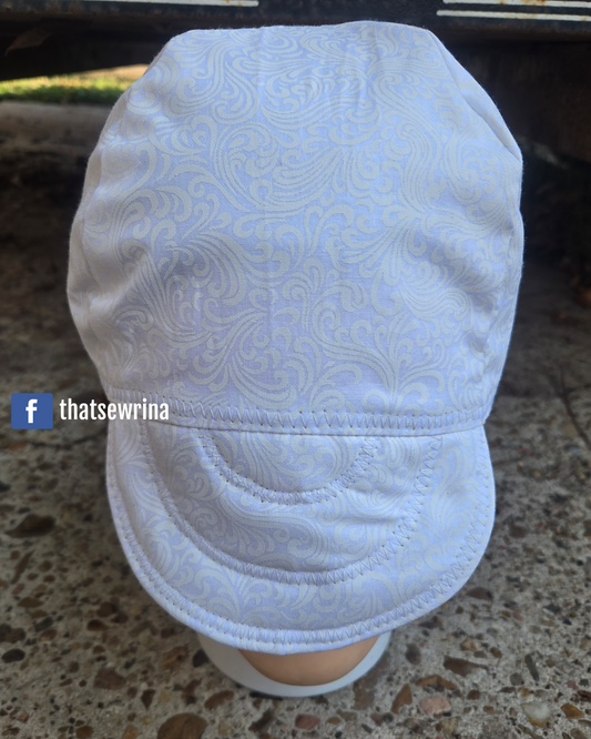 Welding Cap White Paisley
