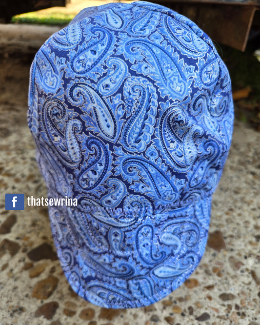 Welding Cap Blue Paisley