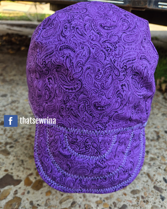 Welding Cap Purple Paisley