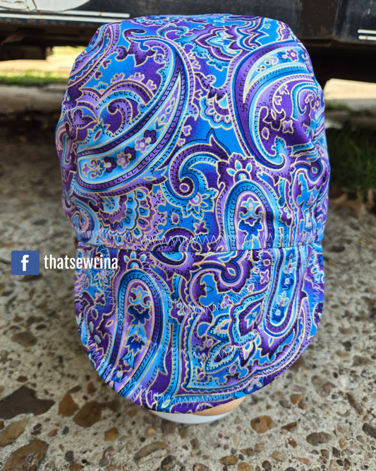 Welding Cap Blue/Purple Paisley